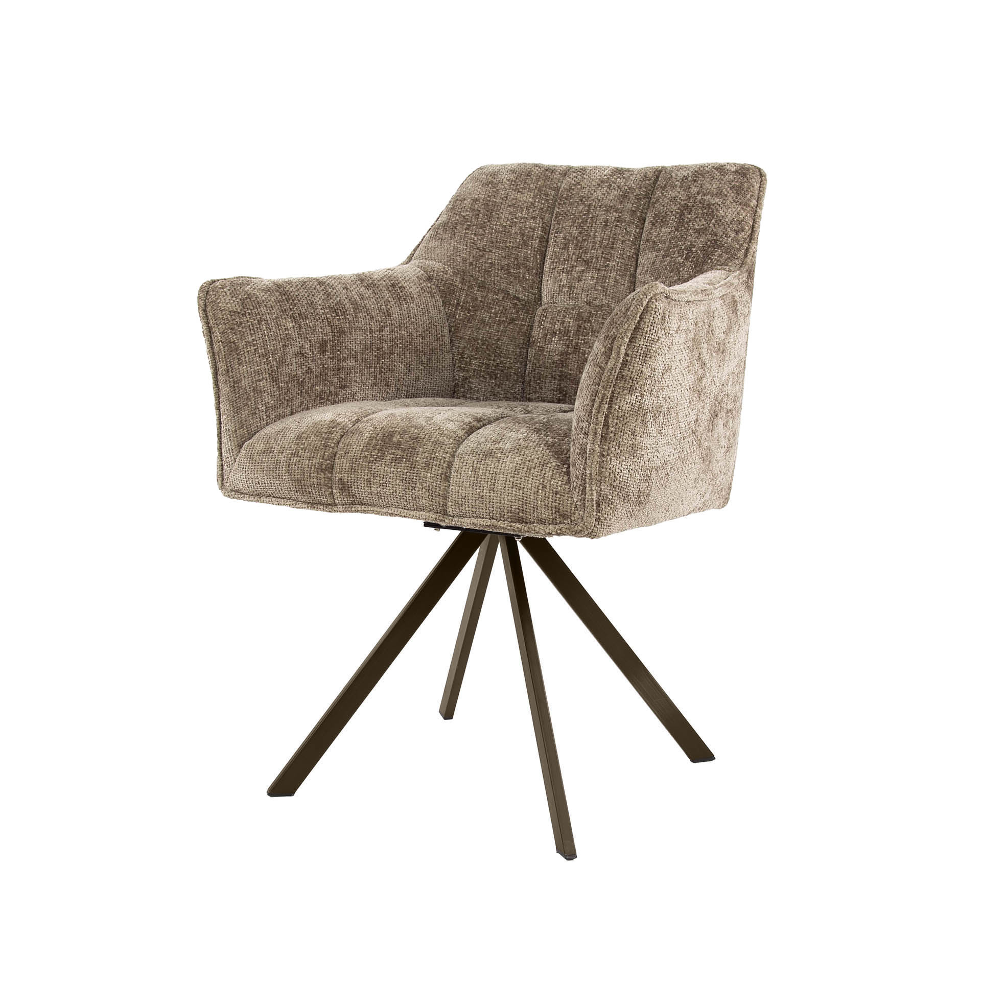 Hoyz Collection - Eetkamerstoel Raster - Bruin - 60x63x81 cm - Set van 2