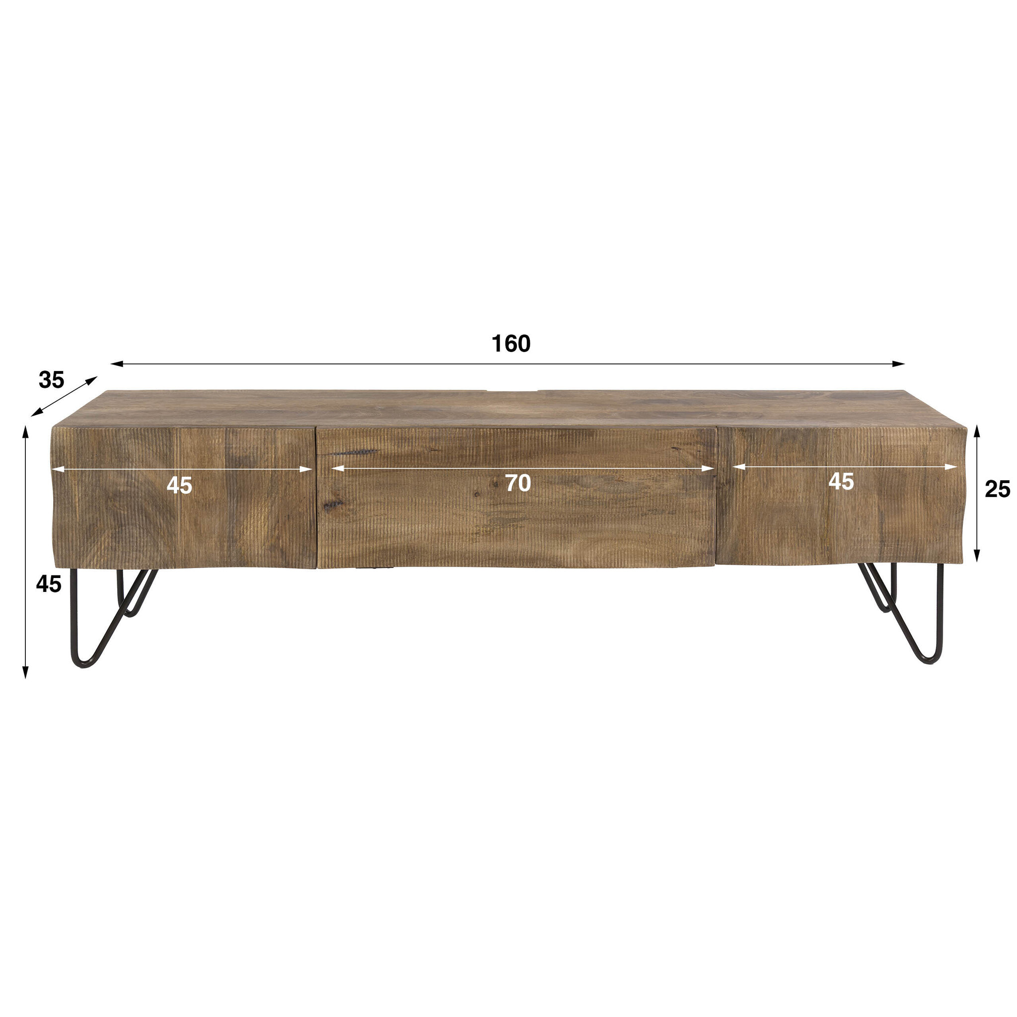 Hoyz Collection - Tv-meubel Hangend Ocean - Beige - 35x160x25 cm