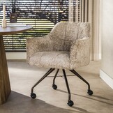 Hoyz Collection - Eetkamerstoel Raster - Beige - 67x62x82 cm - Set van 2