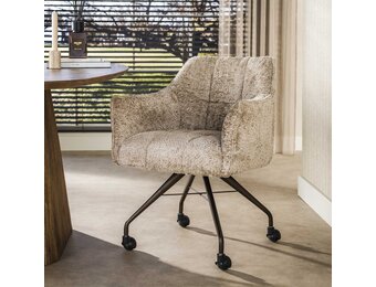 Hoyz Collection - Eetkamerstoel Raster - Beige - 67x62x82 cm - Set van 2