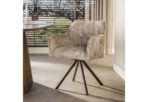 Hoyz Collection - Eetkamerstoel Raster - Beige - 60x63x81 cm - Set van 2