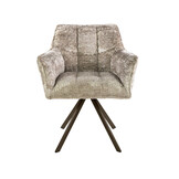 Hoyz Collection - Eetkamerstoel Raster - Beige - 60x63x81 cm - Set van 2