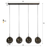 Hoyz Collection - Hanglamp Stellar - Bruin - 25x130x150 cm