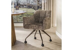 Hoyz Collection - Eetkamerstoel Raster - Taupe - 67x62x82 cm - Set van 2