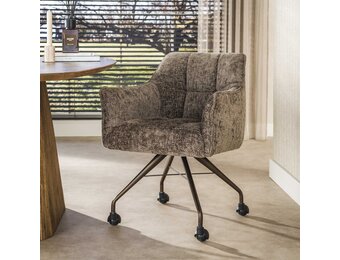 Hoyz Collection - Eetkamerstoel Raster - Taupe - 67x62x82 cm - Set van 2