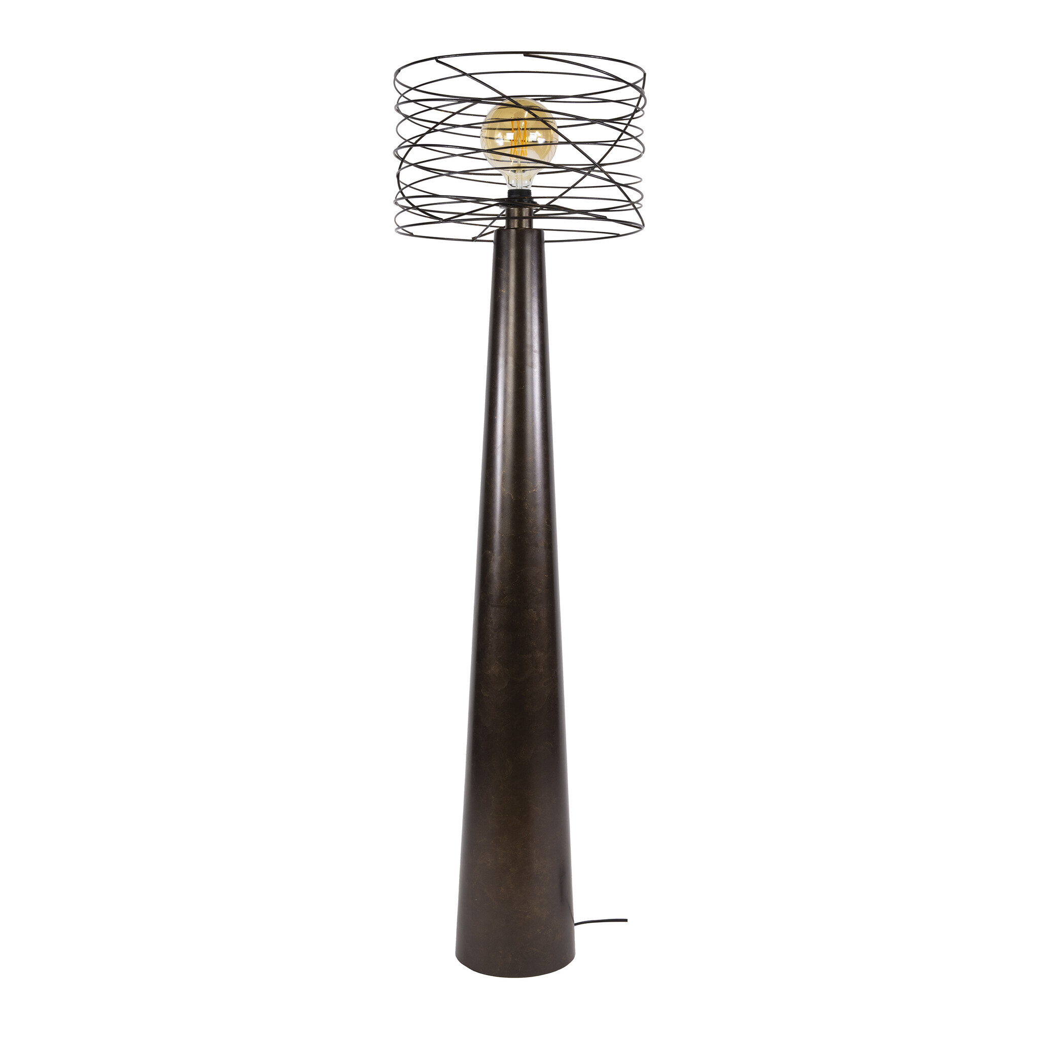 Hoyz Collection - Vloerlamp Curl - Bruin - 40x40x145 cm