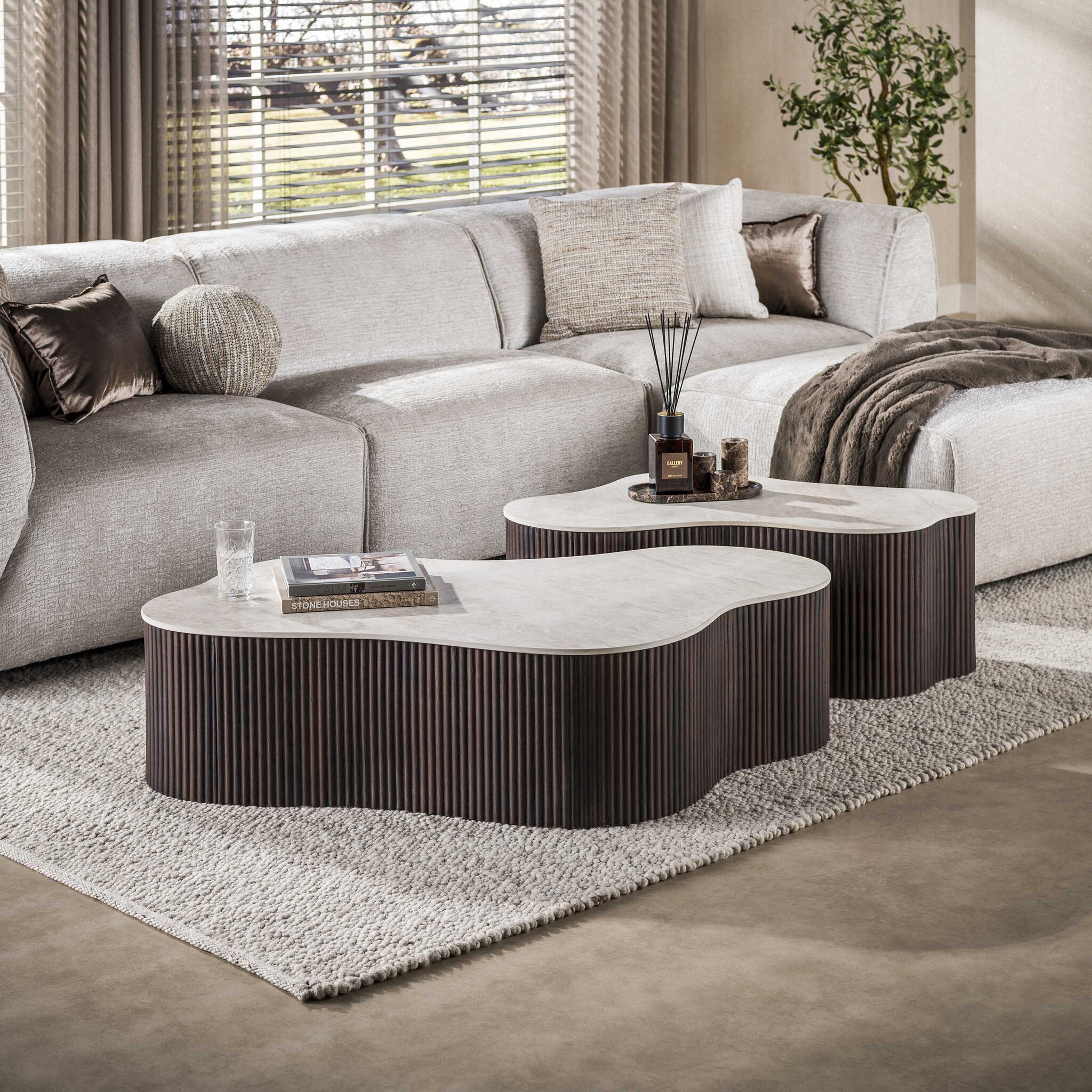 Hoyz Collection - Salontafel Ceramo Grande - Bruin - 75x135x34 cm