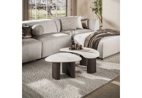Hoyz Collection - Salontafel Ceramo Organisch - Bruin - 54x88x35 cm