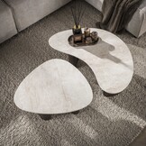 Hoyz Collection - Salontafel Ceramo Organisch - Bruin - 54x88x35 cm