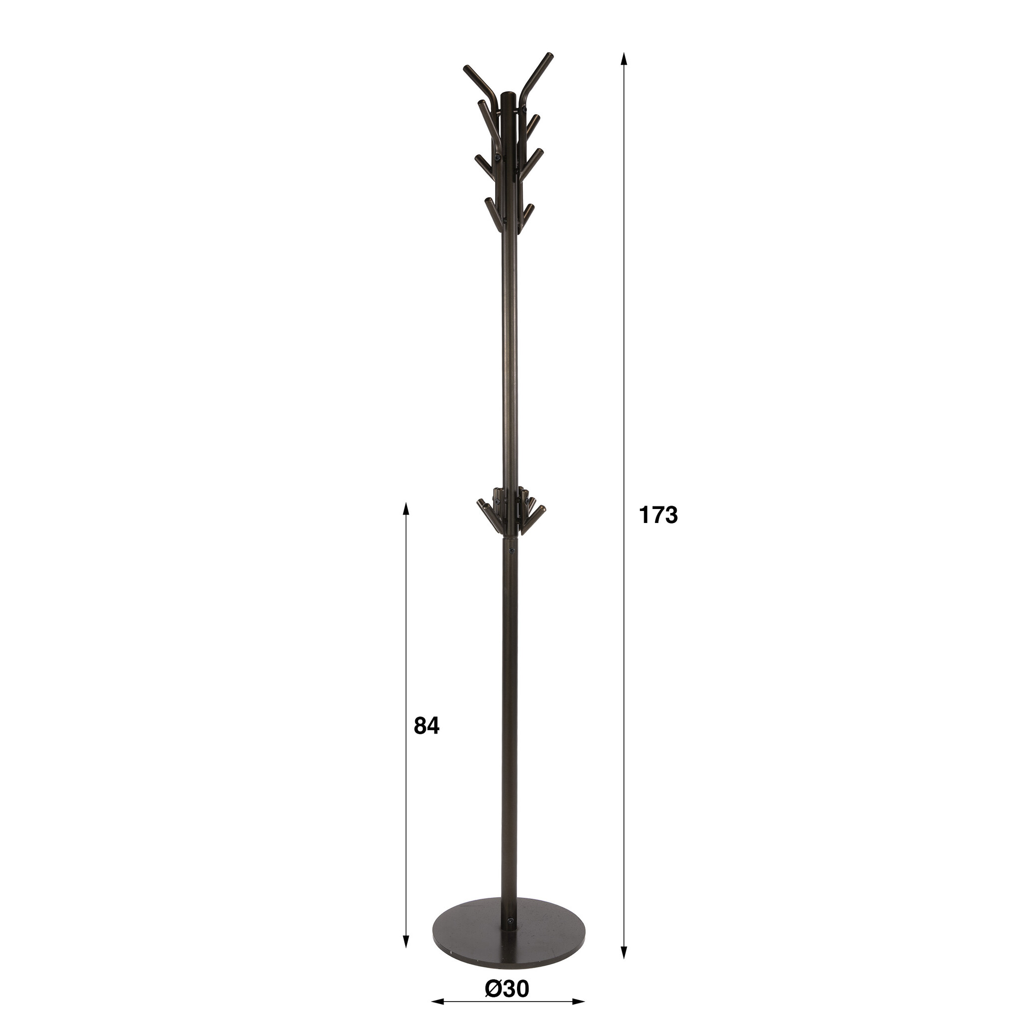 Hoyz Collection - Kapstok Luno - Bruin - 30x30x173 cm