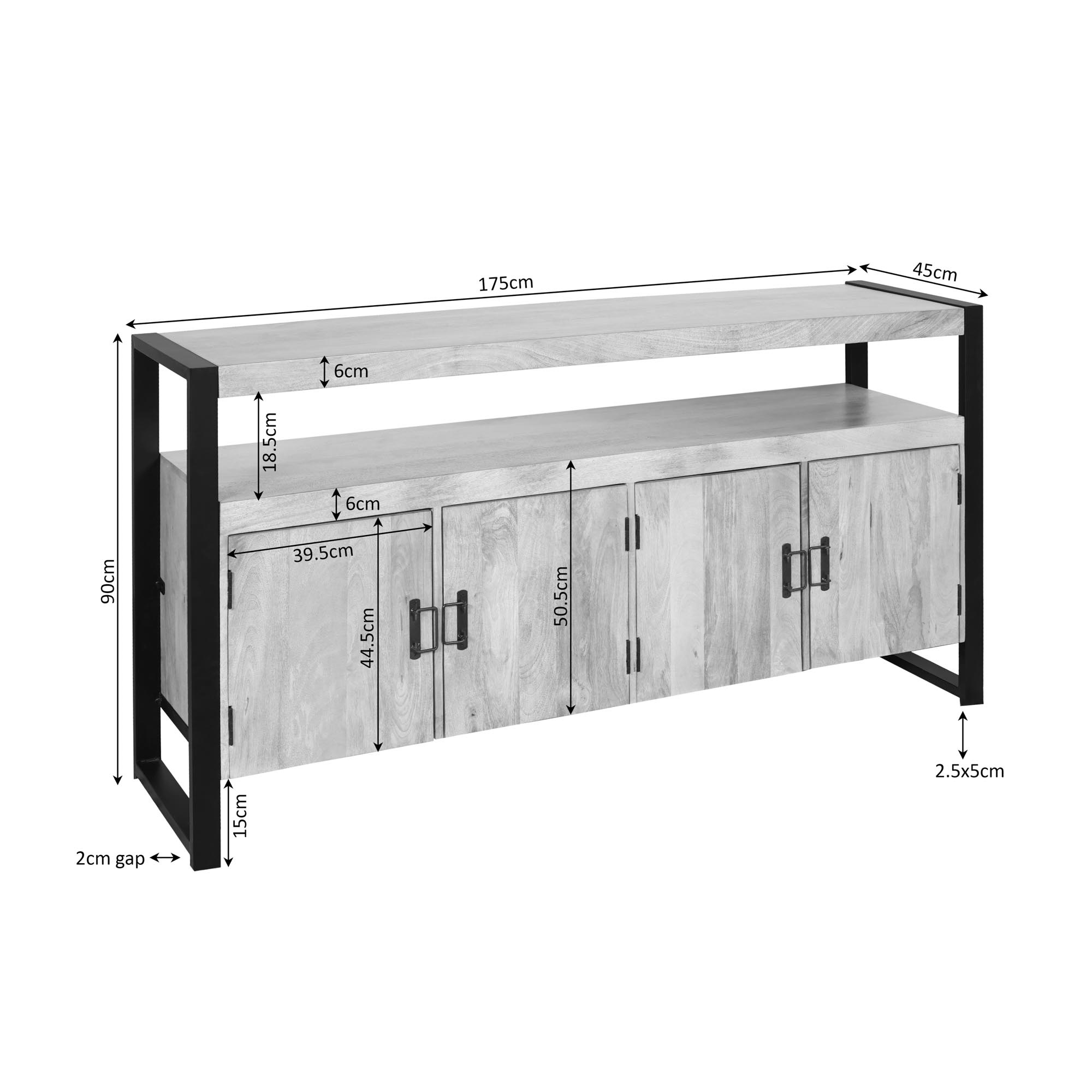 Starfurn - Dressoir Britt - Bruin - 45x175x90 cm