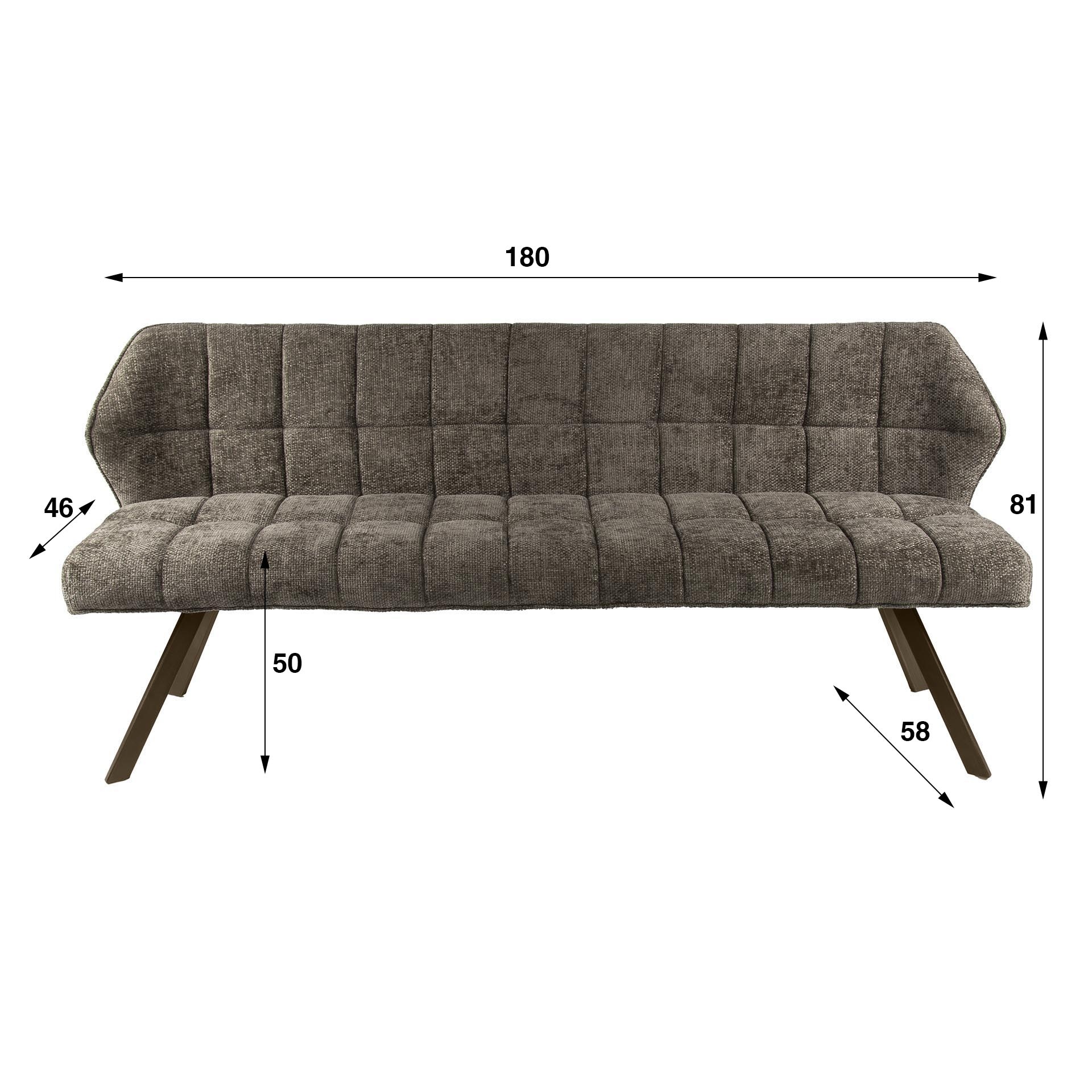 Hoyz Collection - Eetkamerbanken Raster - Taupe - 58x180x81 cm