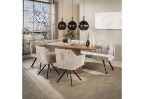Hoyz Collection - Eetkamerbanken Raster - Beige - 150x230x81 cm
