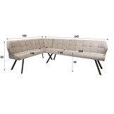 Hoyz Collection - Eetkamerbanken Raster - Beige - 150x230x81 cm