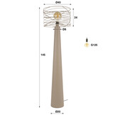 Hoyz Collection - Vloerlamp Curl - Beige - 40x40x145 cm