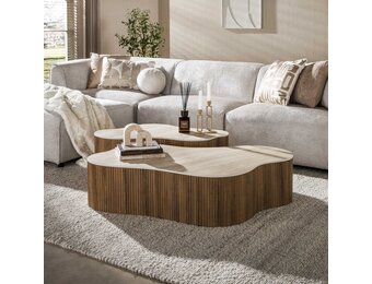 Hoyz Collection - Salontafel Ceramo Grande - Bruin - 75x135x34 cm