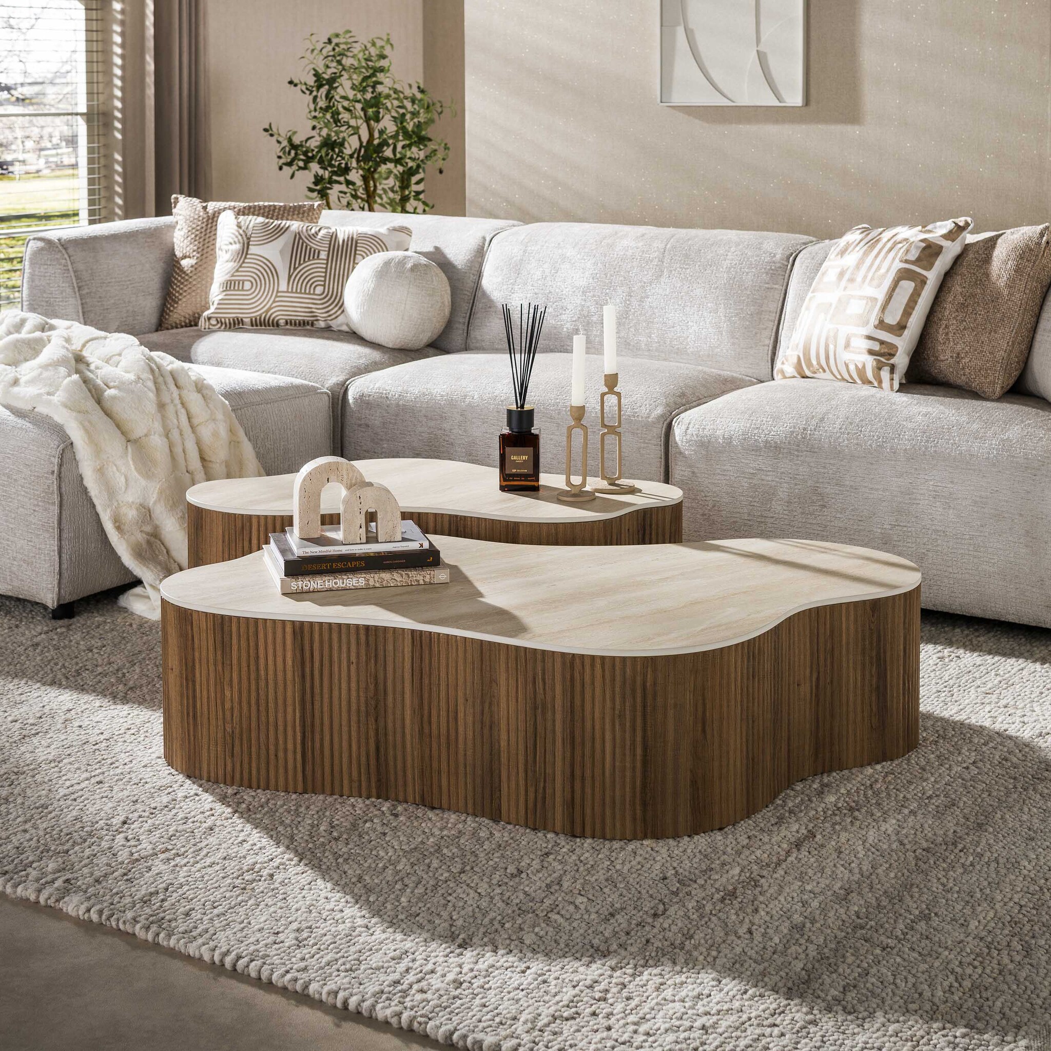 Hoyz Collection - Salontafel Ceramo Grande - Bruin - 75x135x34 cm