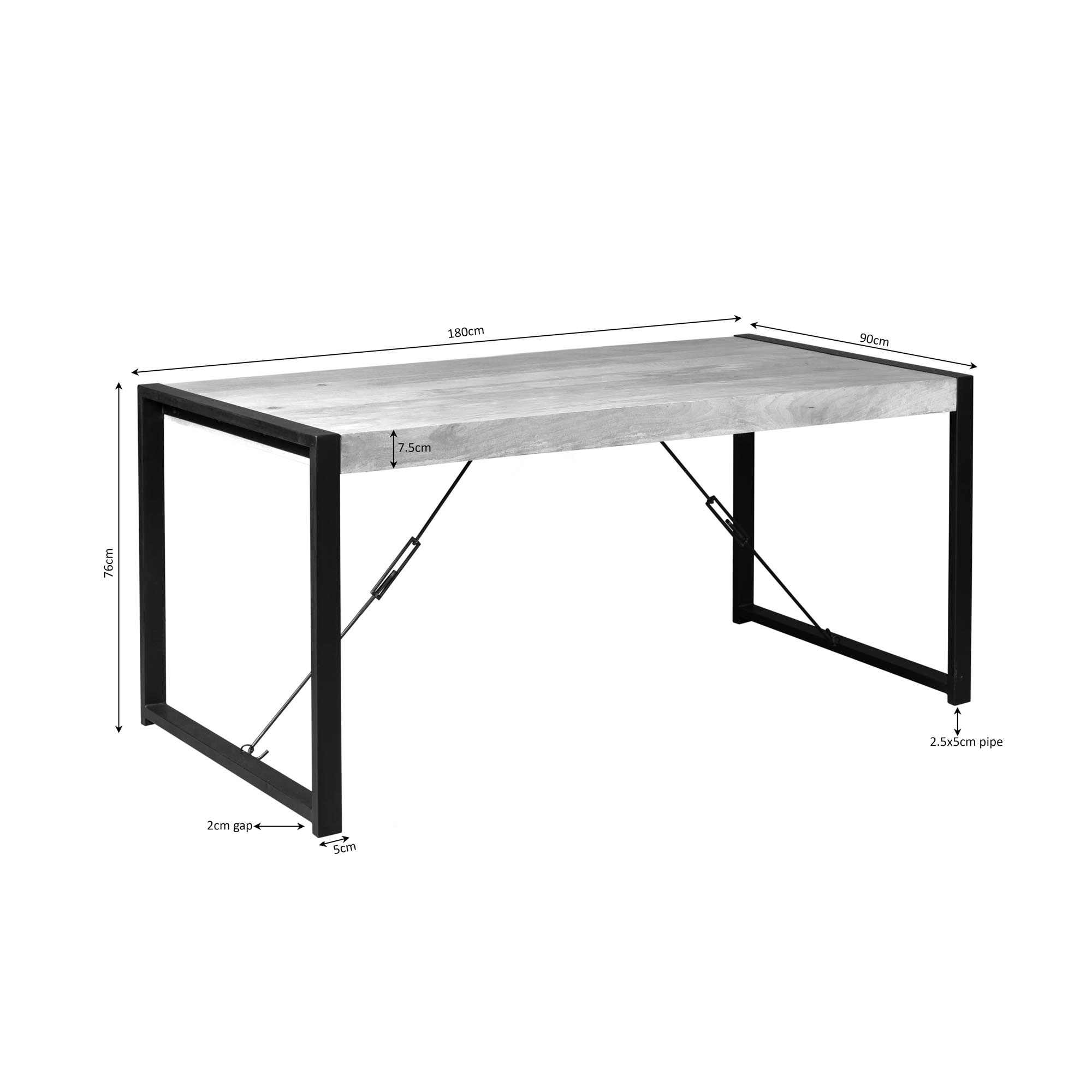 Starfurn - Eettafel Britt - Bruin - 90x180x76 cm