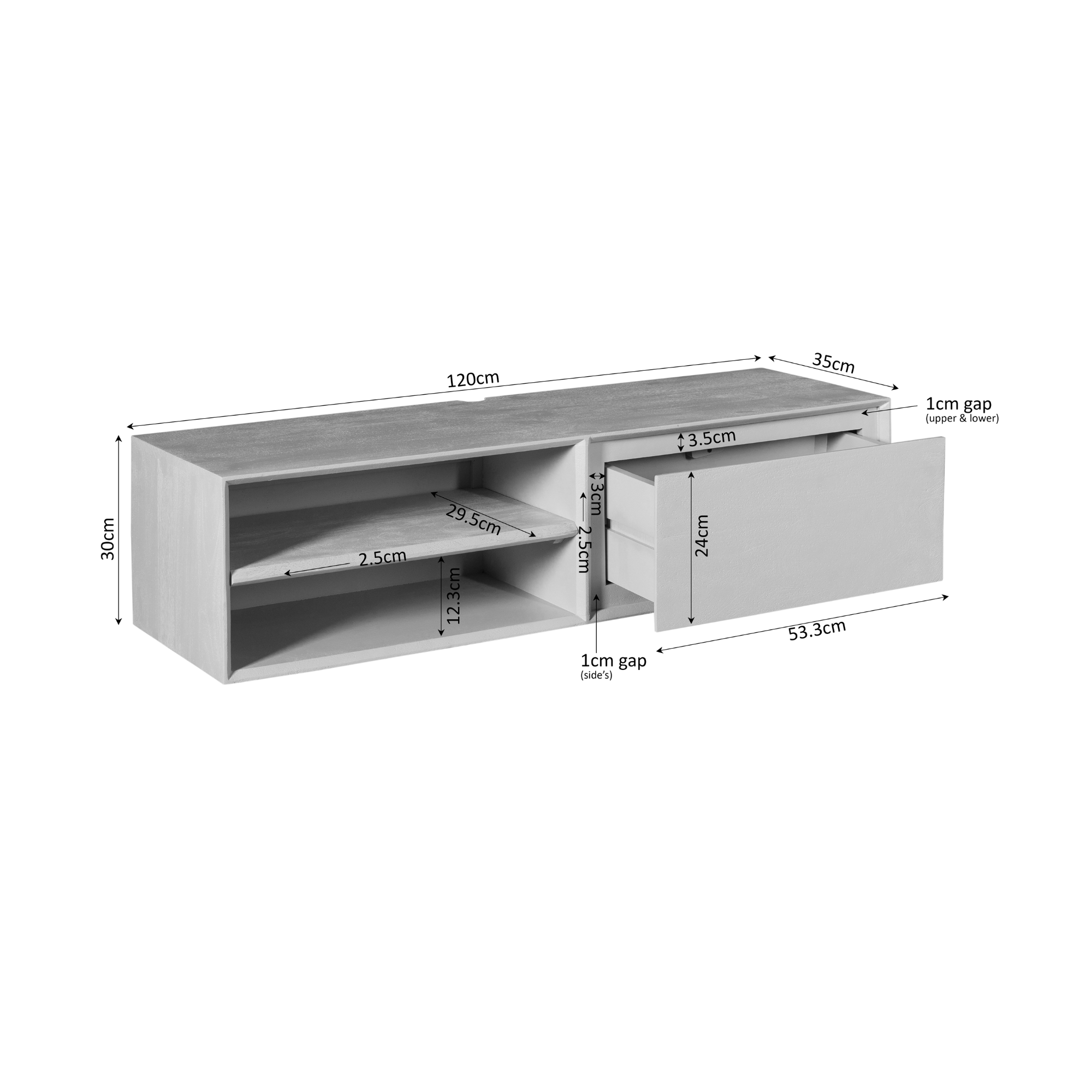 Starfurn - Tv meubel Ambiance - Bruin - 35x120x30 cm