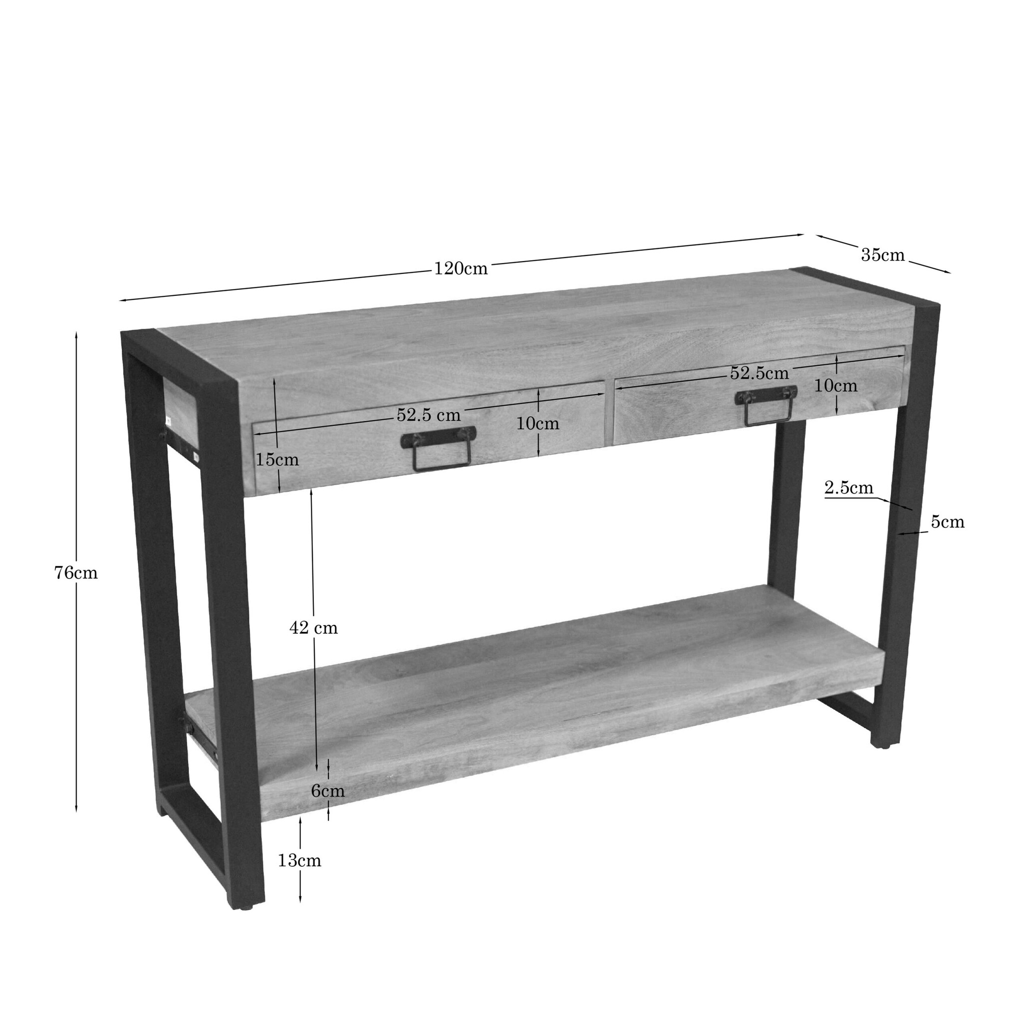 Starfurn - Sidetable Britt - Bruin - 35x120x76 cm