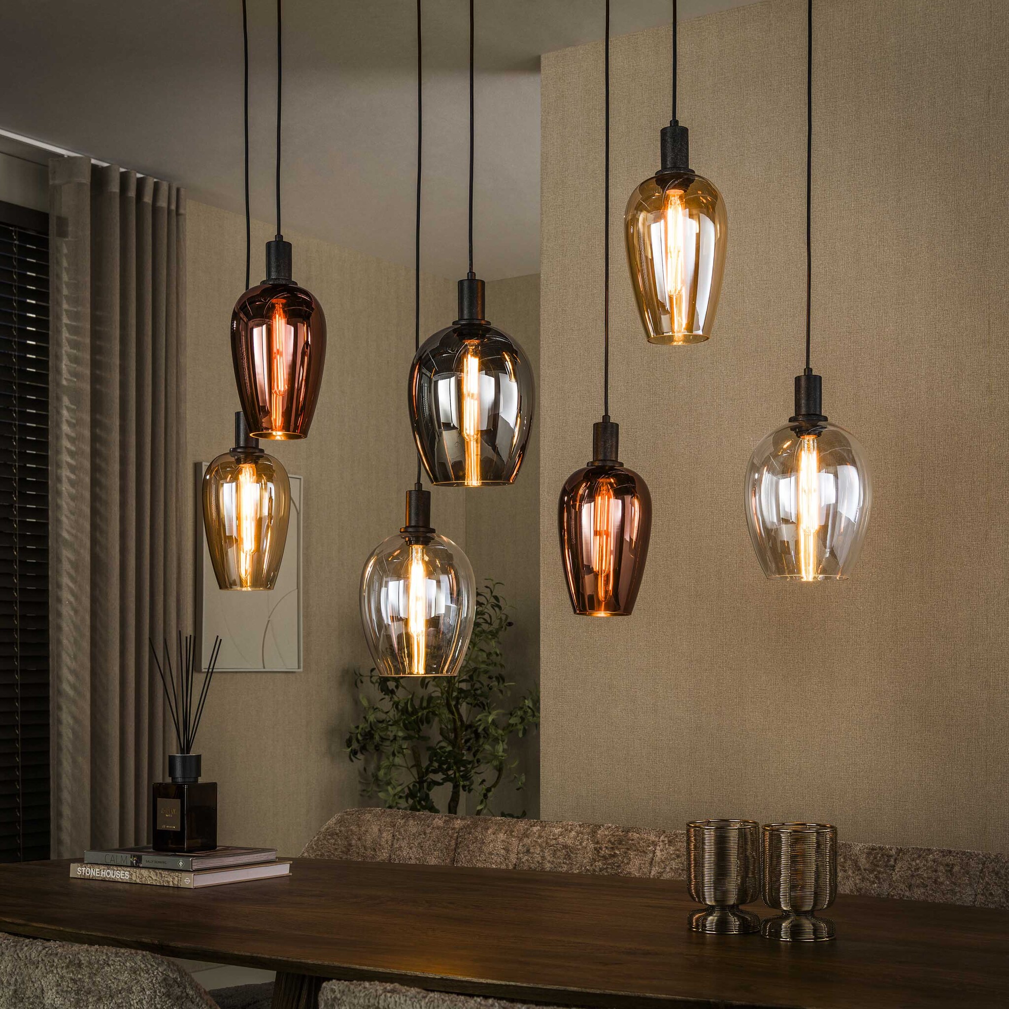 Hoyz Collection - Hanglamp Amfora - Zwart - 37x120x150 cm