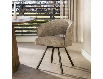 Hoyz Collection - Eetkamerstoel Cross - Beige - 56x58x81 cm - Set van 2