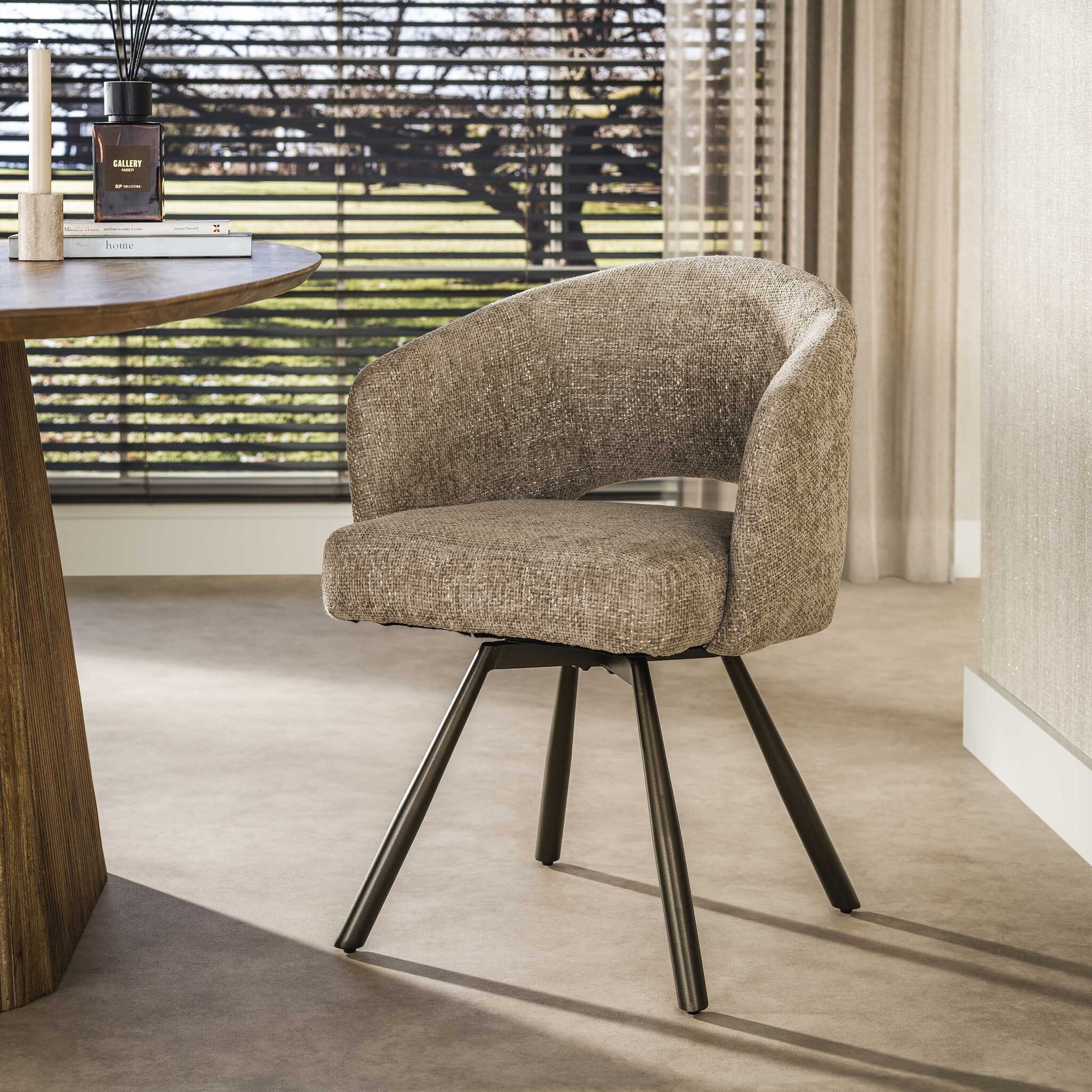 Hoyz Collection - Eetkamerstoel Cross - Beige - 56x58x81 cm - Set van 2