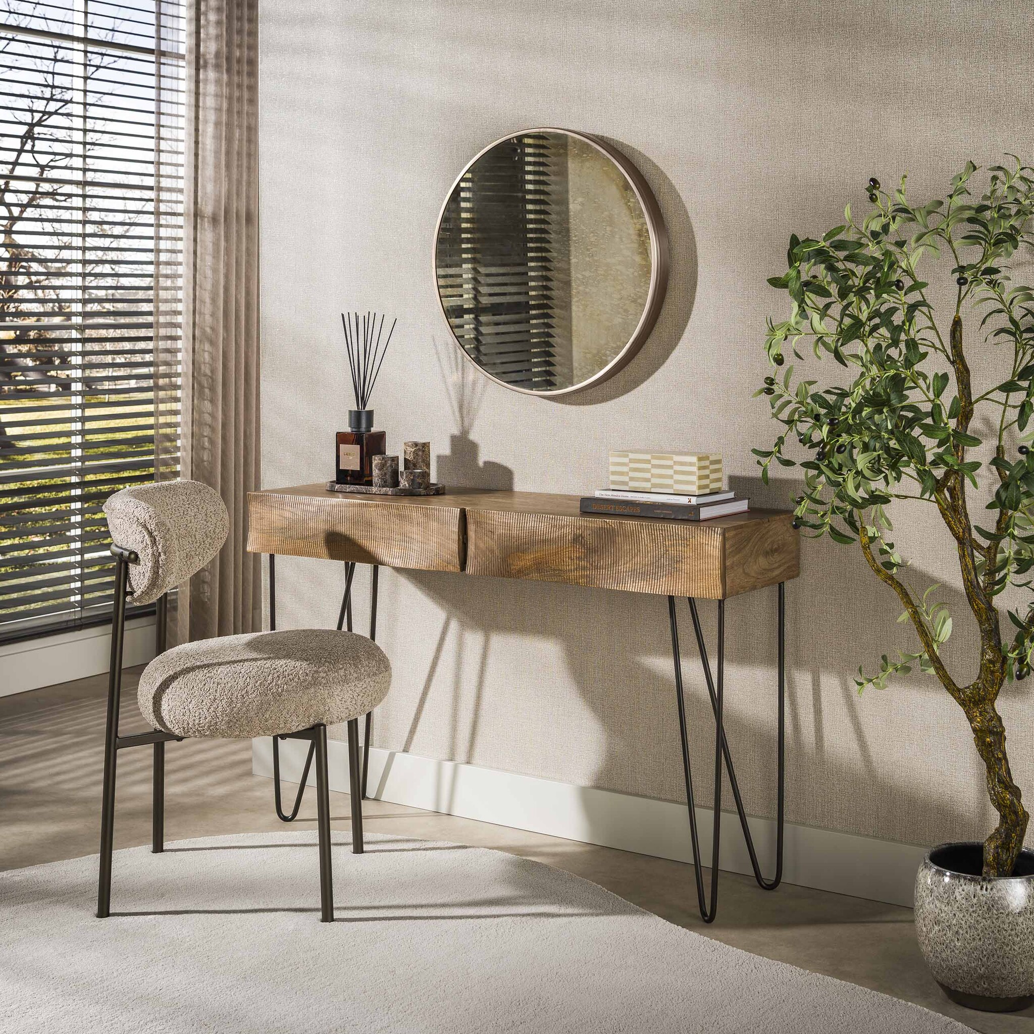 Hoyz Collection - Haltafel en kaptafel Ocean - Beige - 35x120x76 cm