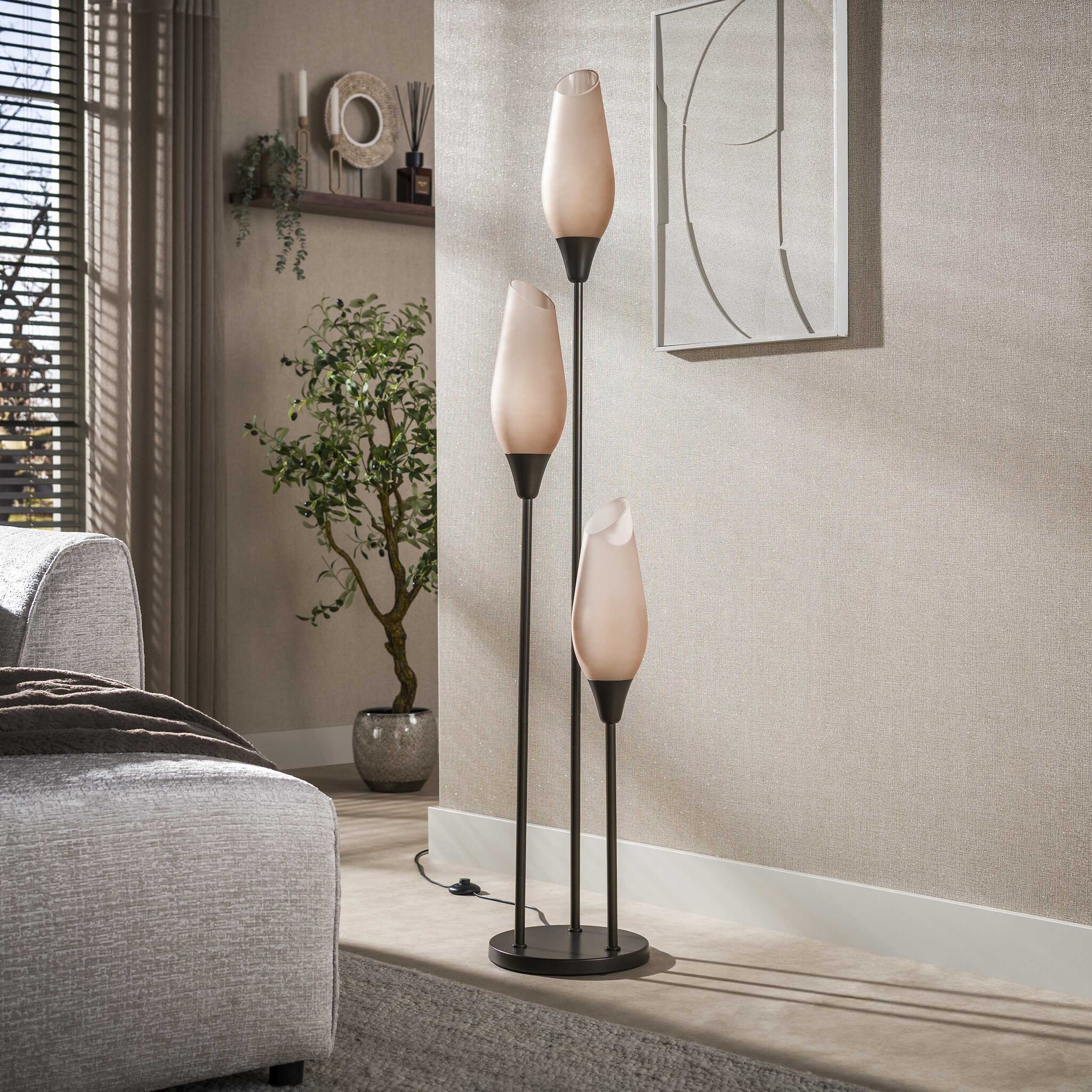 Hoyz Collection - Vloerlamp Cocoon - Bruin - 35x35x168 cm