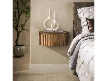 Hoyz Collection - Nachtkastje Ridge - Beige - 35x40x17 cm