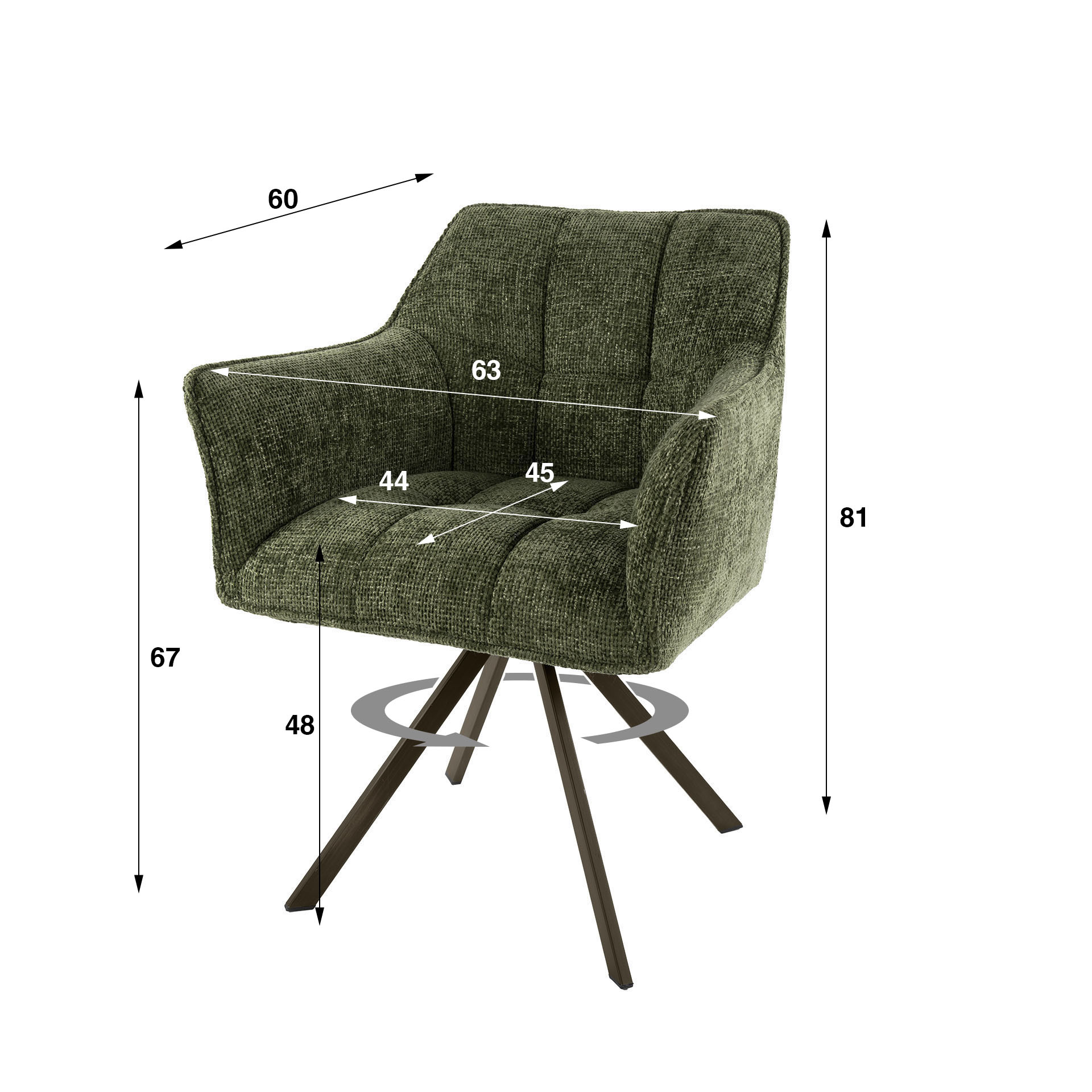 Hoyz Collection - Eetkamerstoel Raster - 72HB - 60x63x81 cm - Set van 2