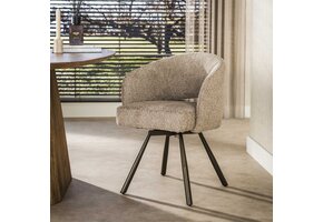 Hoyz Collection - Eetkamerstoel Cross - Beige - 56x58x81 cm - Set van 2