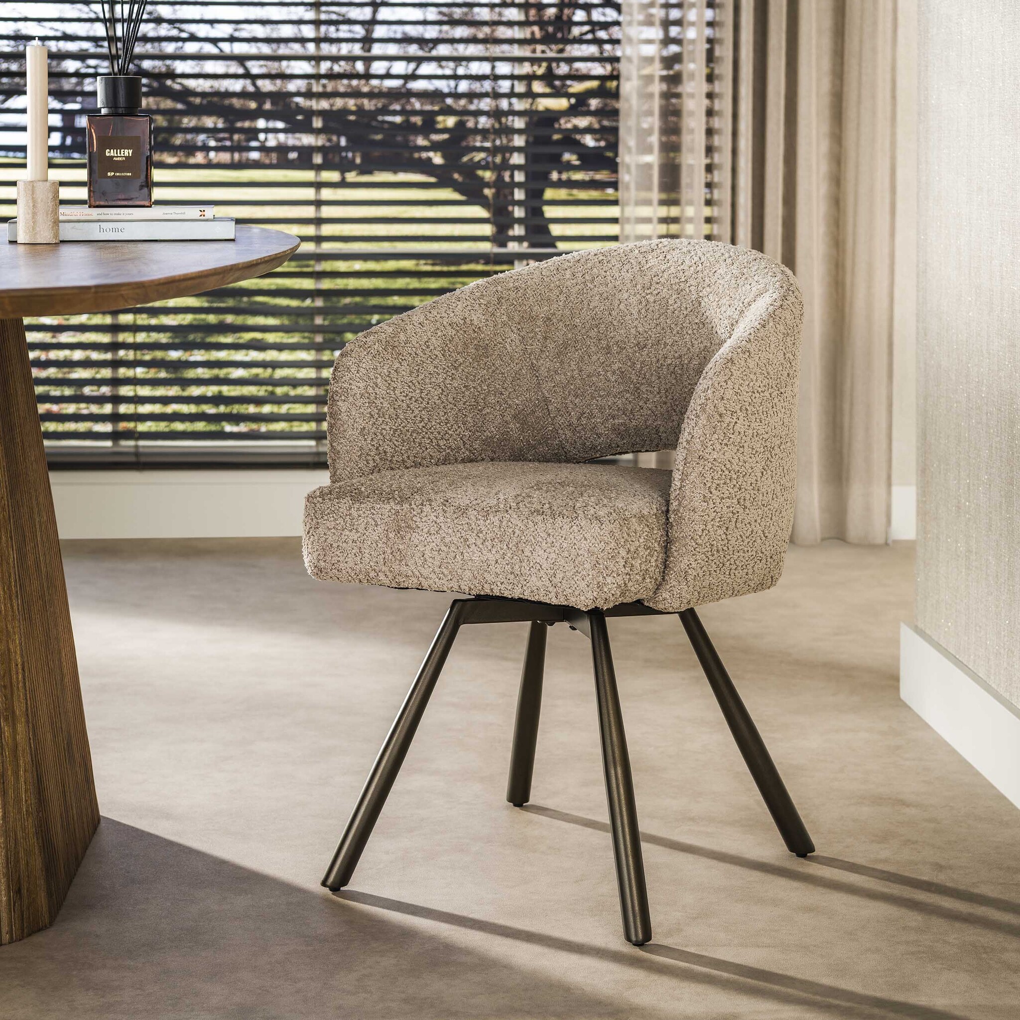 Hoyz Collection - Eetkamerstoel Cross - Beige - 56x58x81 cm - Set van 2
