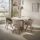 Hoyz Collection - Eetkamerstoel Cross - Beige - 56x58x81 cm - Set van 2