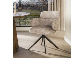 Hoyz Collection - Eetkamerstoel Flex - Beige - 63x64x83 cm - Set van 2