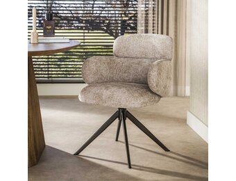 Hoyz Collection - Eetkamerstoel Flex - Beige - 63x64x83 cm - Set van 2