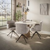 Hoyz Collection - Eetkamerstoel Flex - Beige - 63x64x83 cm - Set van 2