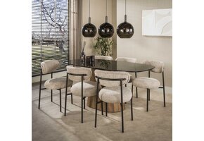Hoyz Collection - Eetkamertafel Centro - Bruin - 105x215x76 cm