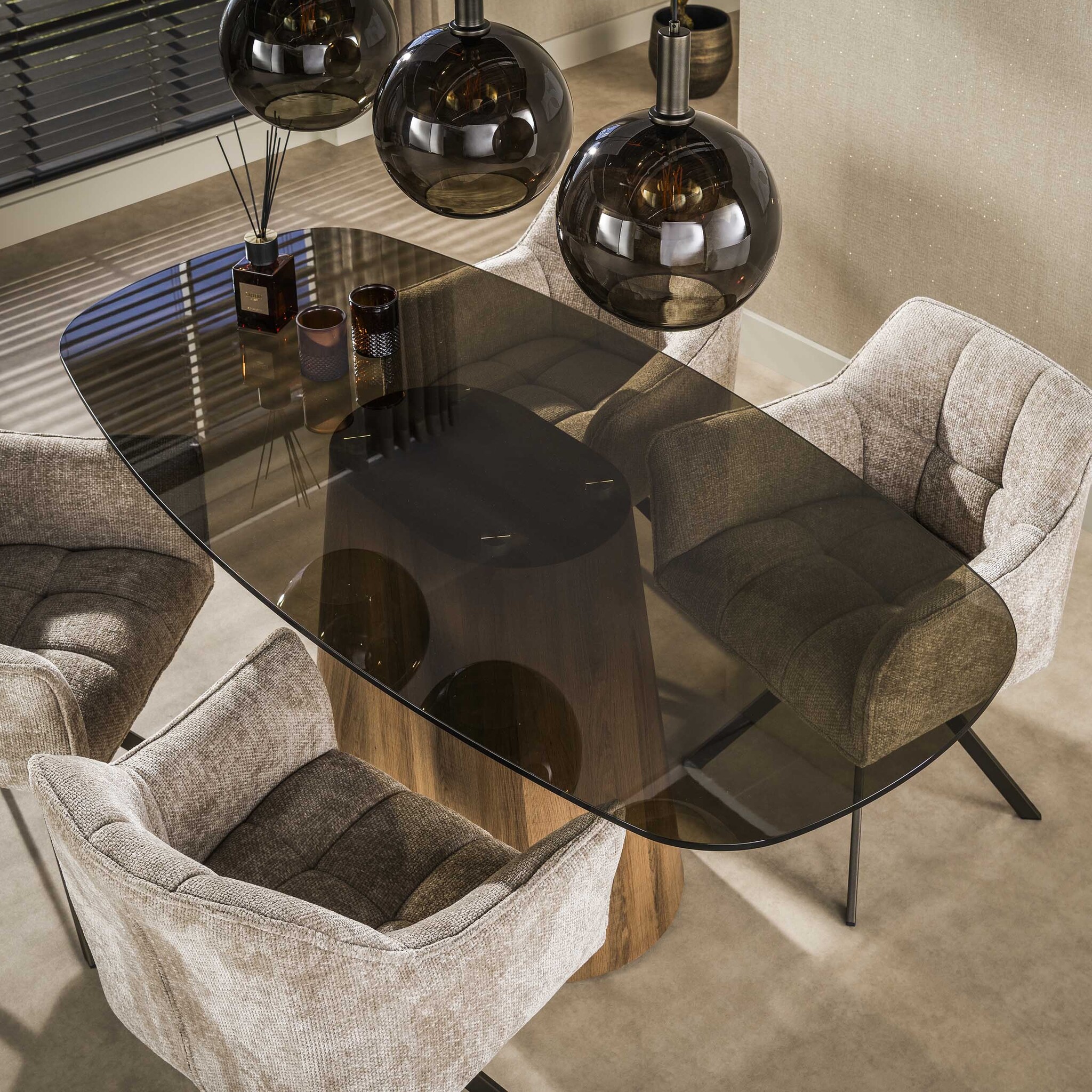 Hoyz Collection - Eetkamertafel Centro - Bruin - 105x215x76 cm