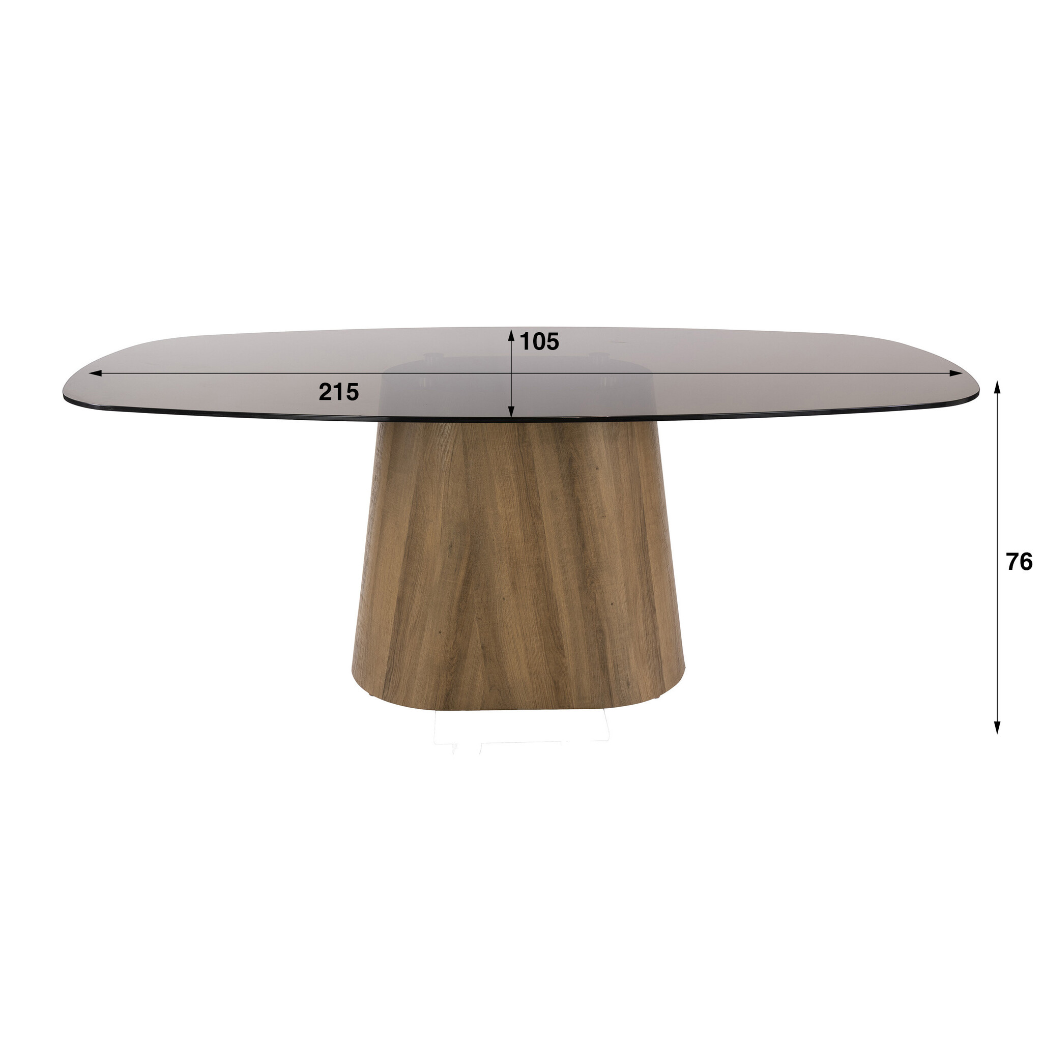 Hoyz Collection - Eetkamertafel Centro - Bruin - 105x215x76 cm