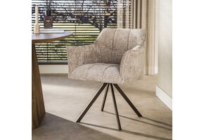 Hoyz Collection - Eetkamerstoel Raster - Beige - 60x63x81 cm - Set van 2