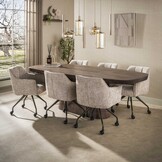 Hoyz Collection - Eetkamerstoel Raster - Beige - 60x63x81 cm - Set van 2