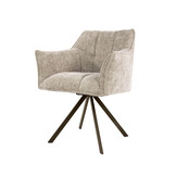 Hoyz Collection - Eetkamerstoel Raster - Beige - 60x63x81 cm - Set van 2