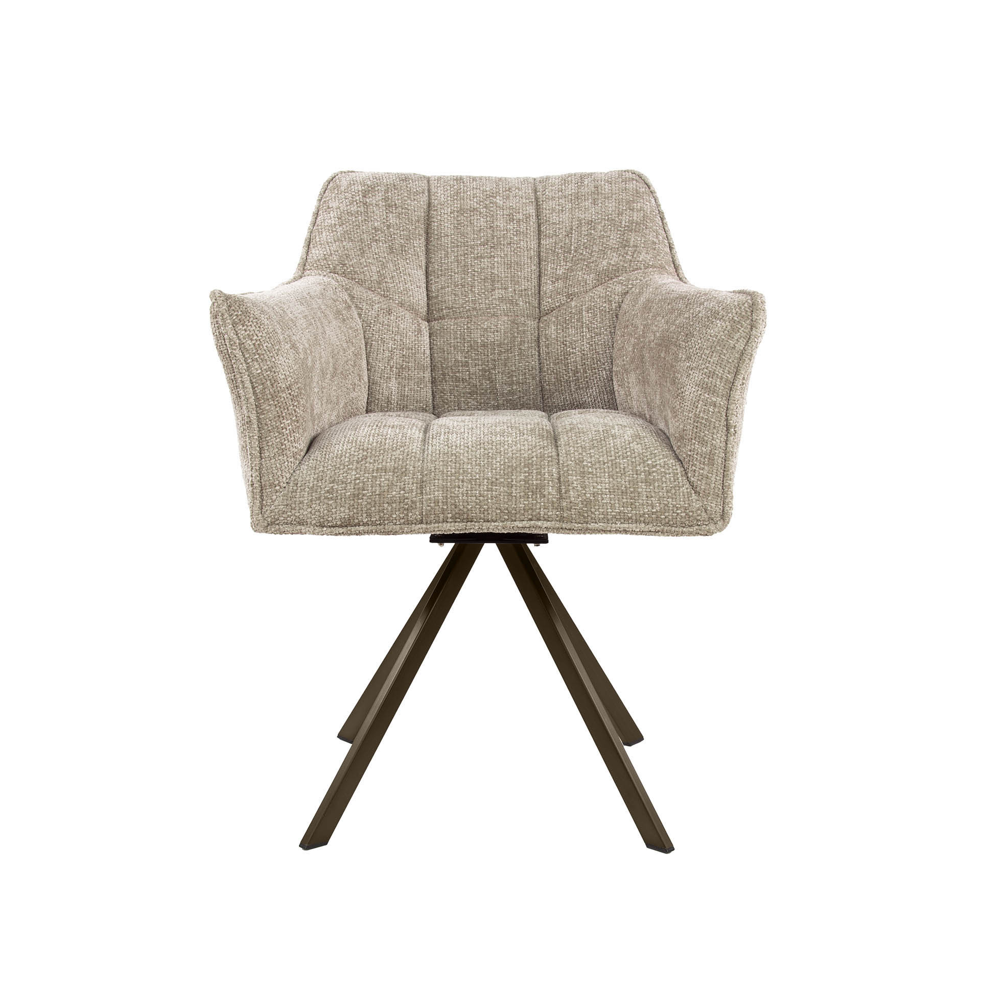 Hoyz Collection - Eetkamerstoel Raster - Beige - 60x63x81 cm - Set van 2
