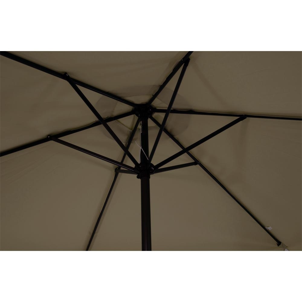 Lesli Living - Push-up parasol Gemini - Taupe - Ø300cm