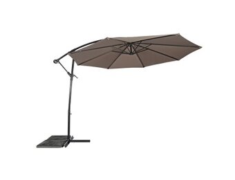 Lesli Living - Push-up parasol Gemini - Taupe - Ø300cm