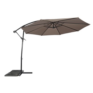 Lesli Living - Push-up parasol Gemini - Taupe - Ø300cm