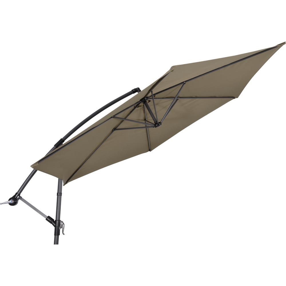 Lesli Living - Push-up parasol Gemini - Taupe - Ø300cm