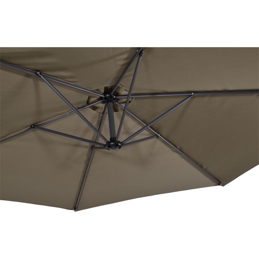 Lesli Living - Push-up parasol Gemini - Taupe - Ø300cm