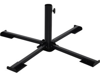 Lesli Living - Push-up parasol kruis - Zwart - 83x83x33cm